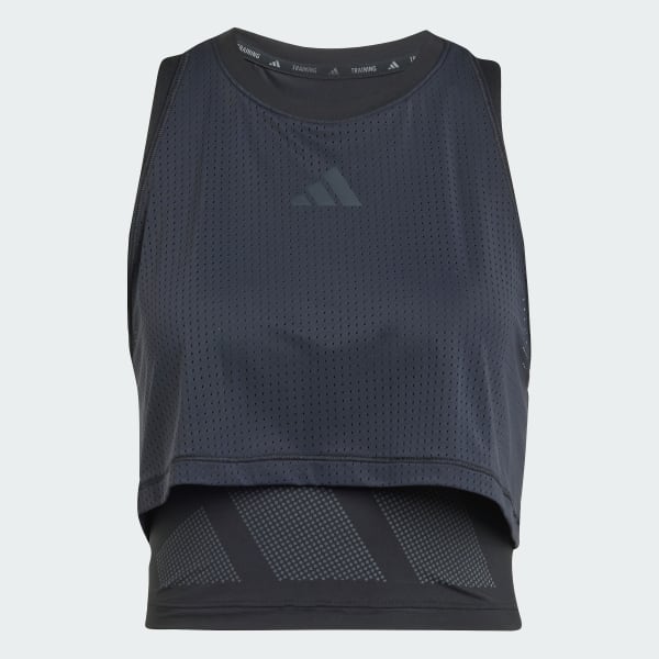 Negro Camiseta sin Mangas para Entrenamiento Cool Intensity 2 en 1