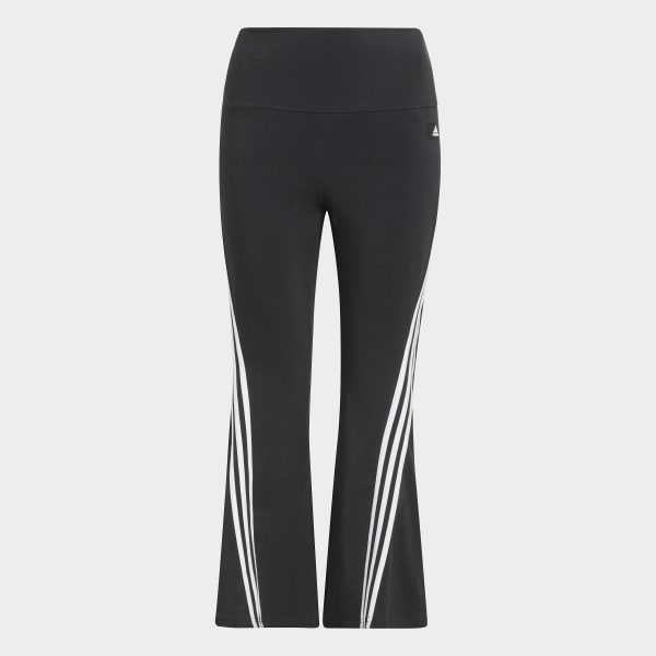 Black adidas Sportswear Future Icons 3-Stripes Flare Joggers (Plus Size) P2683