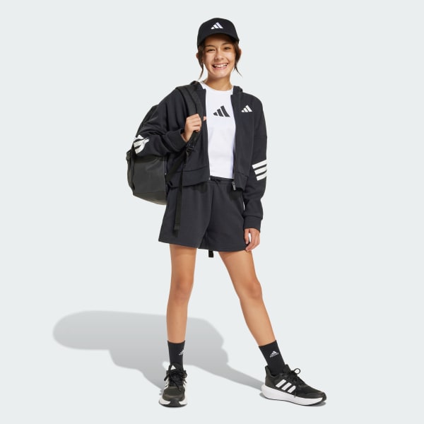 Preto Casaco com Capuz 3-Stripes Future Icons – Criança