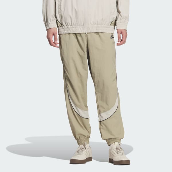 ブラウン BRAND LOVE  ルーズフィット ライトウーブン フルレングス エラスティックカフ パンツ