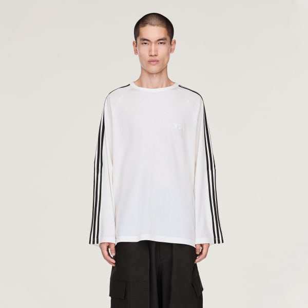 สีขาว เสื้อยืดแขนยาว Y-3 3-Stripes