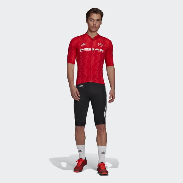 Rojo Maillot - Camiseta de Ciclismo Manga Corta Estampada IYJ52