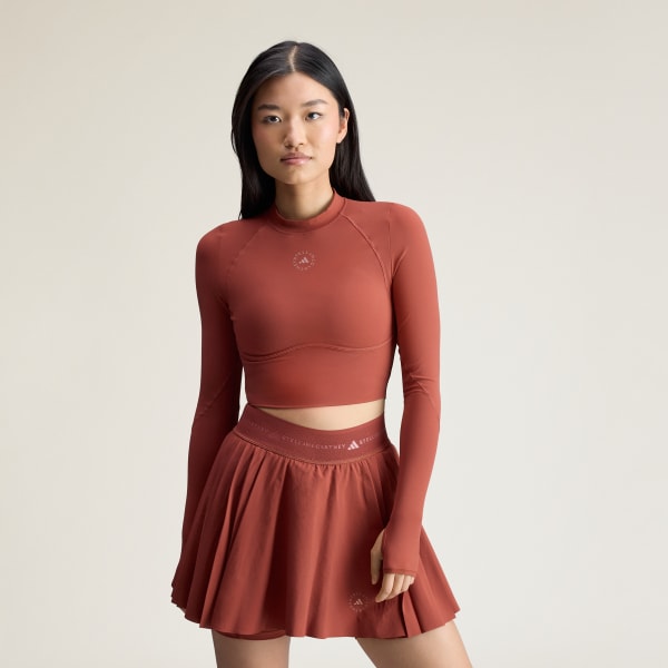 Καφέ adidas by Stella McCartney Training Longsleeve Crop