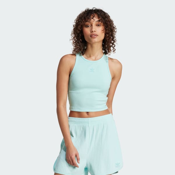 Turquoise Essentials Ribbed Tank Top