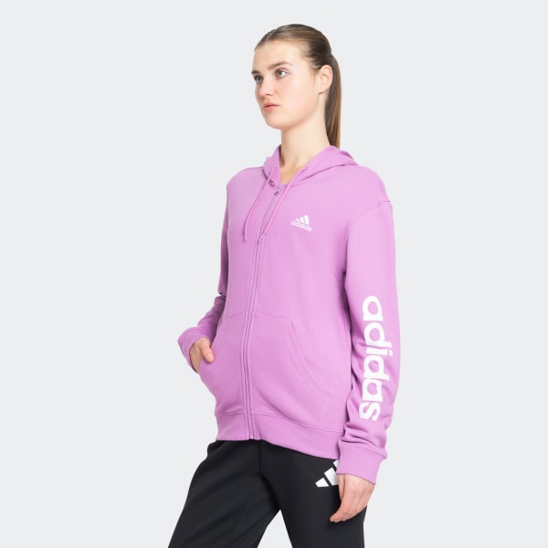 Purple LINEAR FULL-ZIP FRENCH TERRY HOODIE