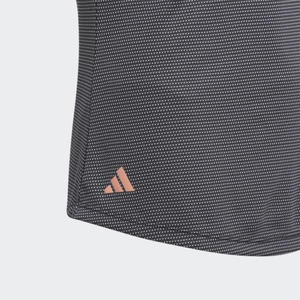 Black Micro Dot Zip Polo Shirt Kids
