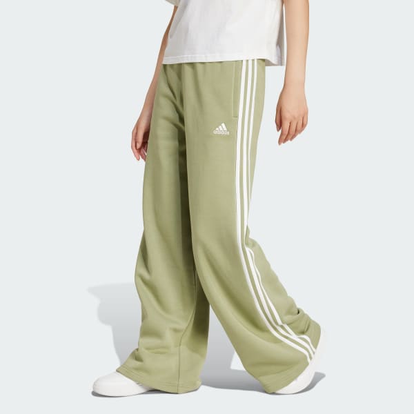 Essentials 3 Stripes Fleece Wide Pants