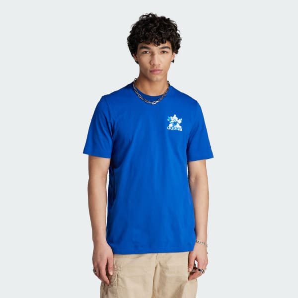 Azul Polo Trifolio Estampado Cloudy 