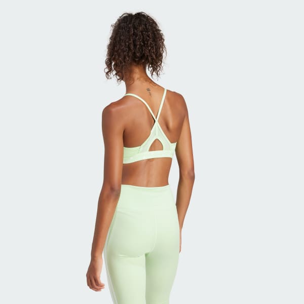 adidas Aeroreact Training Light-Support 3-Stripes Bra - Purple