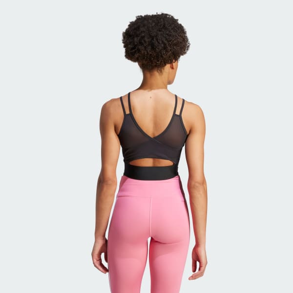 adidas loose crop tank pink and black women