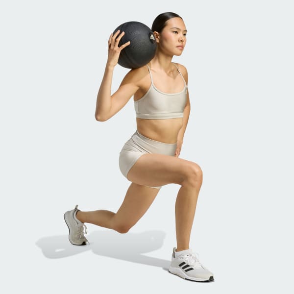 Bege Shorts Optime Essentials 4" Shine