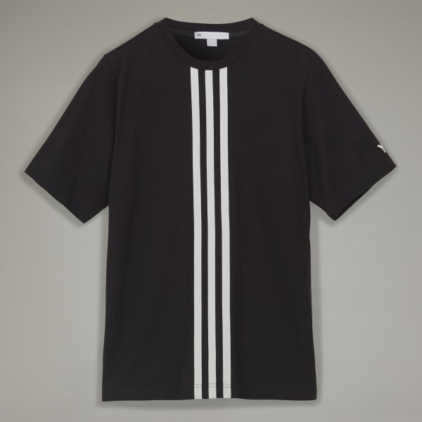 Czerń CH1 Short Sleeve Center Front Stripes Tee TO201