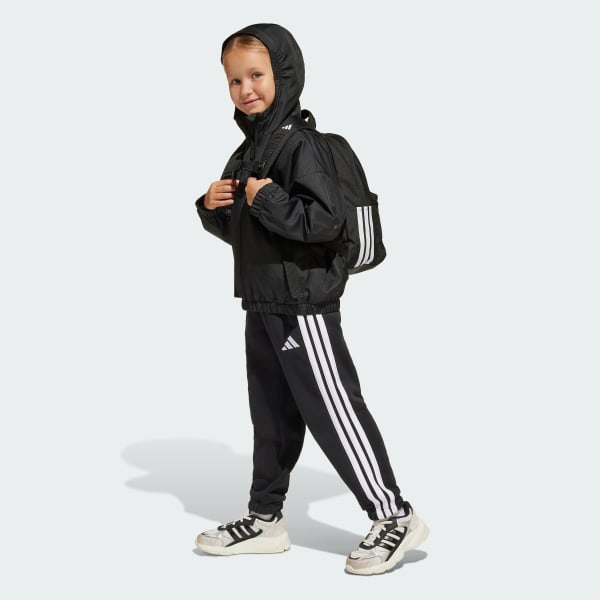 Negro Cortavientos Fleece (Niños)