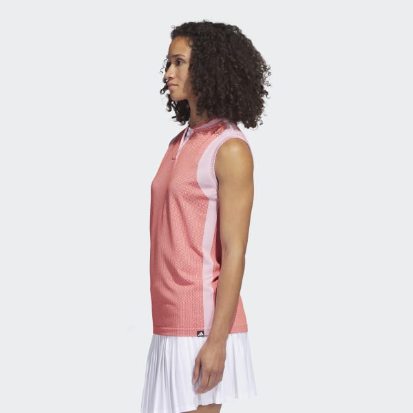 Red Ultimate365 Tour Sleeveless Primeknit Golf Polo Shirt