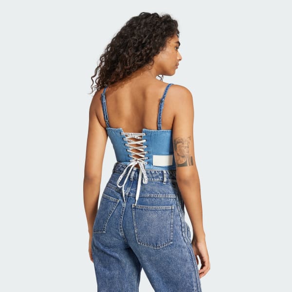 adidas Kseniaschnaider Denim Corset - Blue | Free Shipping