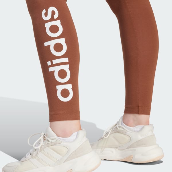 adidas High-Waisted Print Leggings - Brown