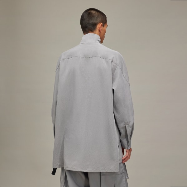 Grey Y-3 Washed Twill Overshirt