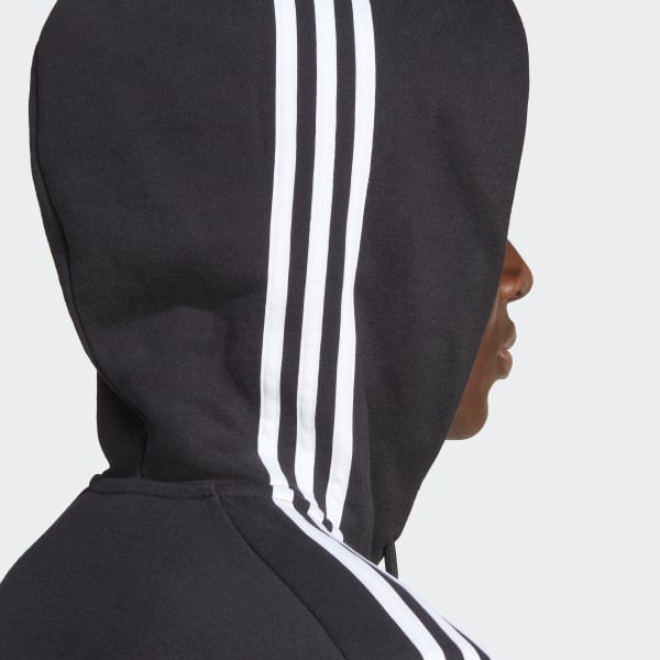 | Hoodie 3-Stripes Black Men\'s Lifestyle US Full-Zip adidas French - Essentials | adidas Terry