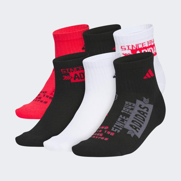 rouge Socquettes rembourrées graphiques Junior (6 paires)