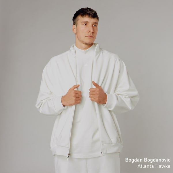 adidas Basketball Track Jacket - White, Unisex Basketball