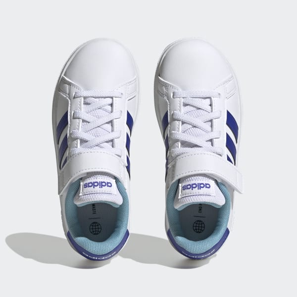 Condenseren Boekhouding Gedragen adidas Grand Court Court Elastic Lace and Top Strap Shoes - White | Kids'  Lifestyle | adidas US