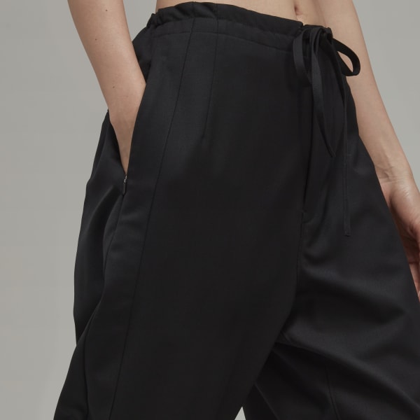 Black Classic Refined Wool Cuffed Track Pants TW593