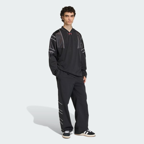 Black Cutline Trackpants