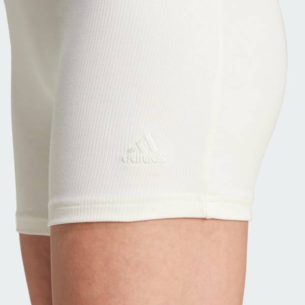 adidas Lounge Ribbed High Waist Bike Shorts White adidas Singapore