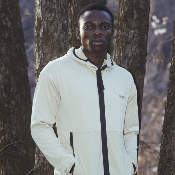 adidas TERREX Tech Fleece Light | Men\'s | Beige Hiking Hiking adidas Hooded US - Jacket