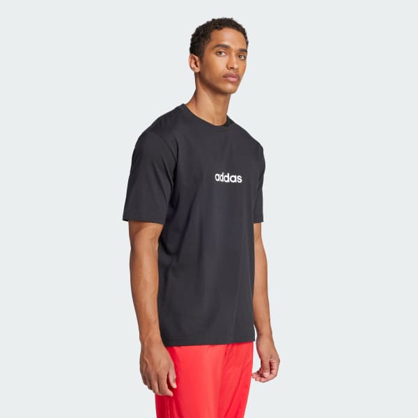 Schwarz Essentials Linear Single Jersey T-Shirt
