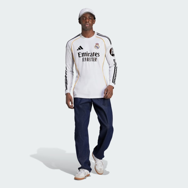 Branco Camisola Principal de Manga Comprida 25/26 do Real Madrid