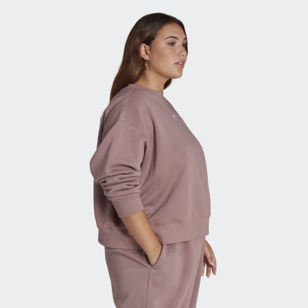 Fioletowy Adicolor Essentials Crew Sweatshirt (Plus Size) N4176