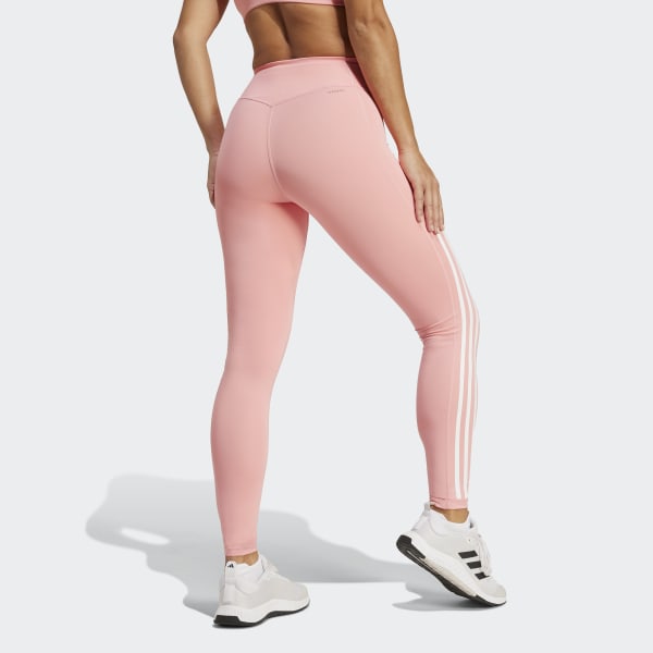 Adidas 3 stripe leggings pink store