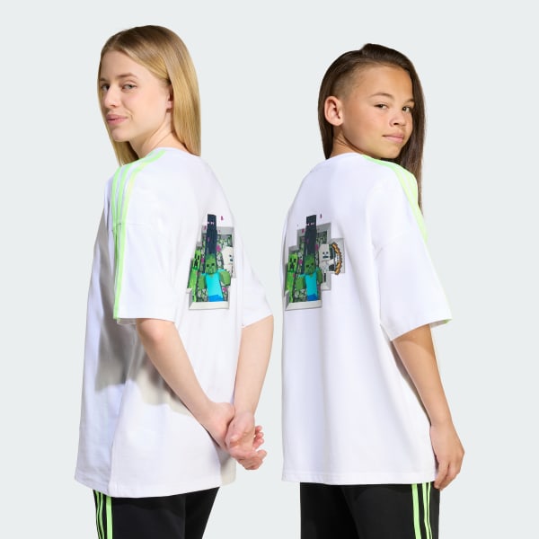 Hvit adidas Originals X Minecraft Graphic T-skjorte