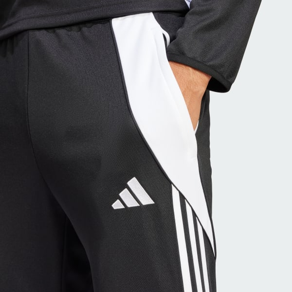 Adidas training 3 stripe tiro tracksuit in black on sale