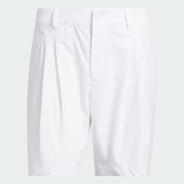 สีขาว กางเกงขาสั้นพลีตขนาด 7 นิ้ว Go-to