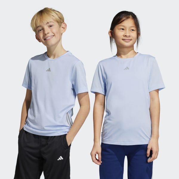 Blau Running AEROREADY 3-Streifen T-Shirt