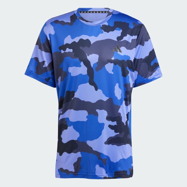 Azul Camiseta Estampada Train Essentials Camo