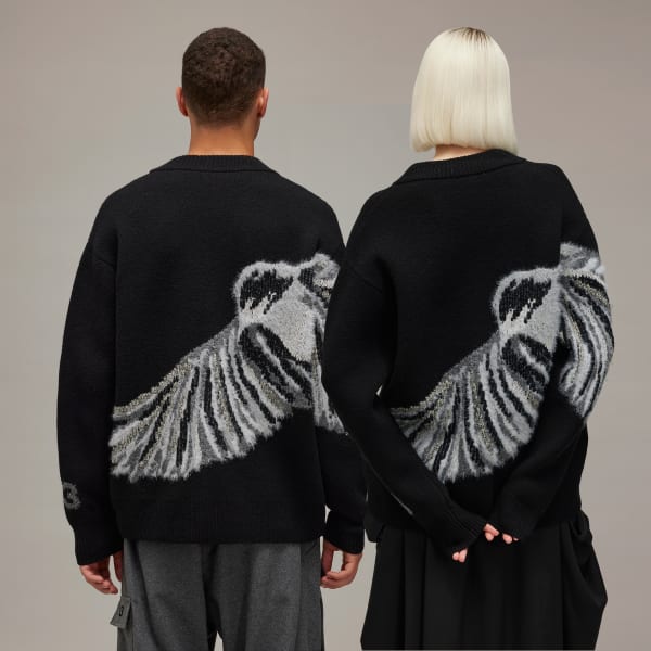 アディダス Y-3 GRAPHIC KNIT CARDIGAN - ブラック | アディダス