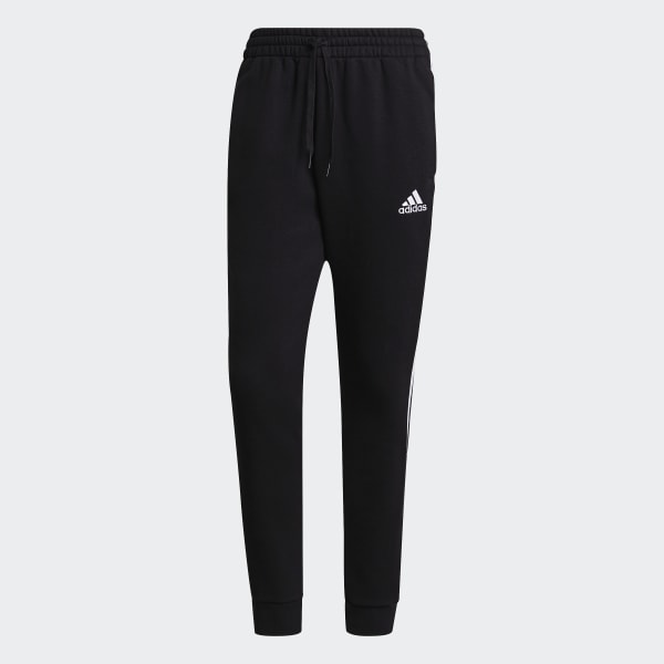 Negro Pantalón Essentials Fleece Tapered Cuff 3 bandas 28986