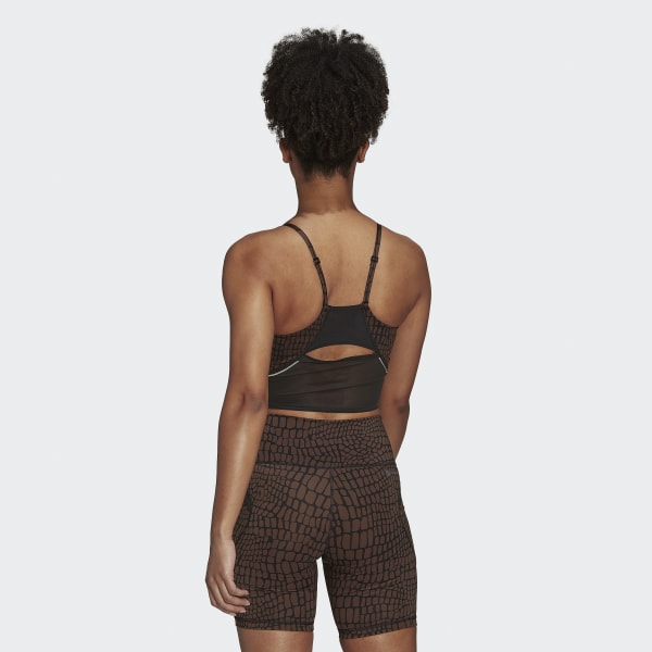 berømmelse læder Gensidig adidas HIIT 45 Seconds Croco Crop Tank Top - Brown | Women's Training |  adidas US