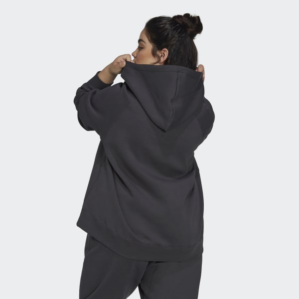 Cinzento Camisola com Capuz Oversize (Plus Size)