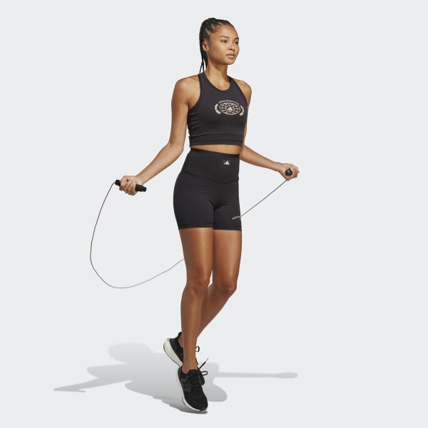 Schwarz Sports Club Crop Graphic Tanktop