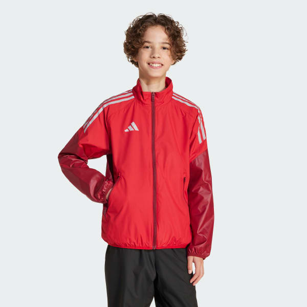 アディダス ウインドジャケット キッズ - レッド | アディダス ジャパン
