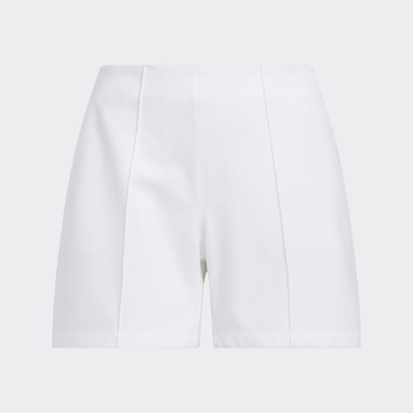 White Pintuck 5-Inch Pull-On Golf Shorts