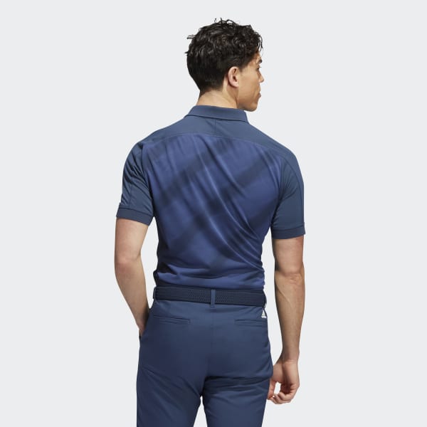 Niebieski Statement Print Polo Shirt TY840