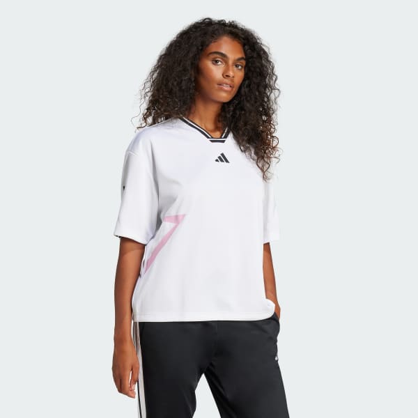 White Tiro Cut 3-Stripes Colorblock Boyfriend T-Shirt