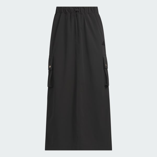 ブラック Luxflow ルーズフィット ウルトラロング丈カーゴスカート