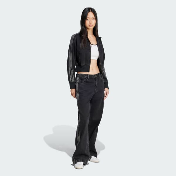 Đen Áo Track Top Denim Adicolor