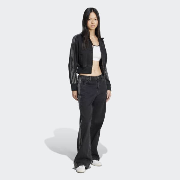 アディダス 短丈 デニムジャケット トラックトップ ドロップショルダー XL アディダス 短丈 デニムジャケット トラックトップ ドロップ